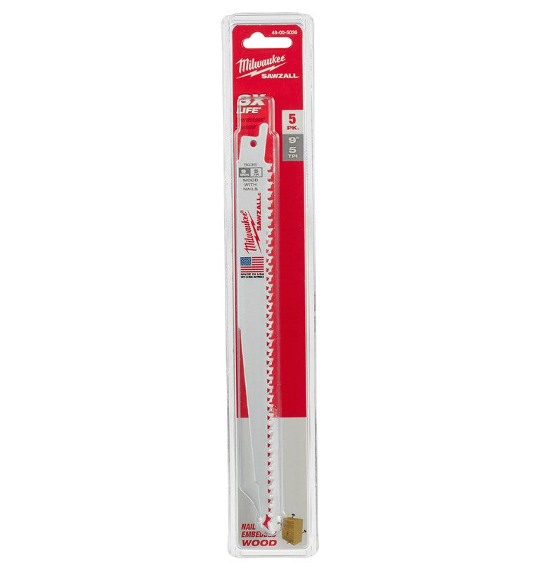 Milwaukee 48-00-5036 BLADE RECIP 5TX 5TX9IN 5PK