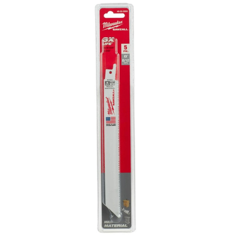 Milwaukee 48-00-5093 BLADE RECIP 8/1 8/12TX8IN 5PK