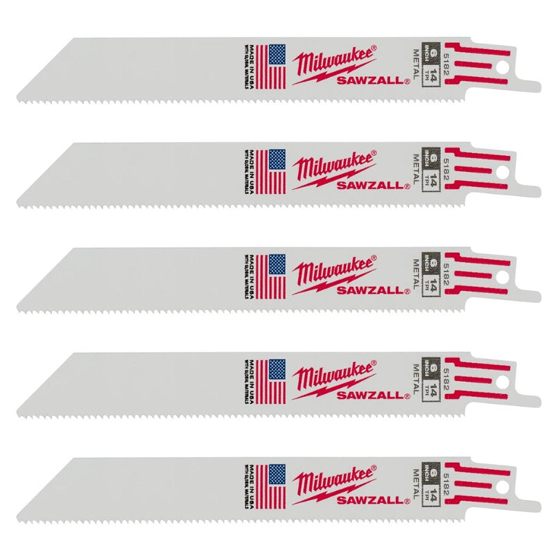Milwaukee 48-00-5182 BLADE RECIP 14T 14TX6IN 5PK