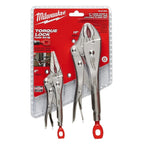 Milwaukee 48-22-3602 2 PC. 10" CURVED JAW & 6" LONG NOSE TORQUE LOCK LOCKING PLIERS SET