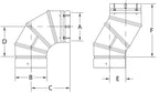 ECCO BVENT 200414 490EL 4X90 DOUBLE WALL ELBOW