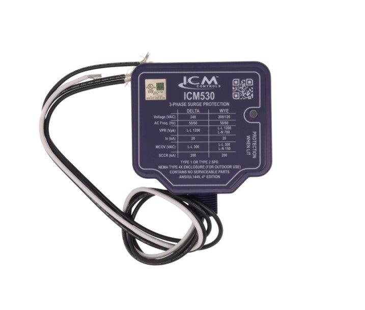 ICM Controls ICM530-3PH SURGE PROTECTIVE DEVICE, DELTA 240VAC OR WYE 120/208VAC