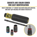 Klein 32910 7-IN-1 IMPACT RATED FLIP SOCKET SET WITH HANDLE