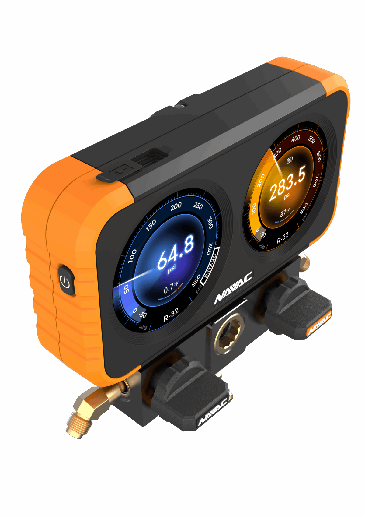 NAVAC N2DX FLEX-X Manifold Gauge, Digital Display, HD Color Graphic Interface, 72 refrigerants, A2L