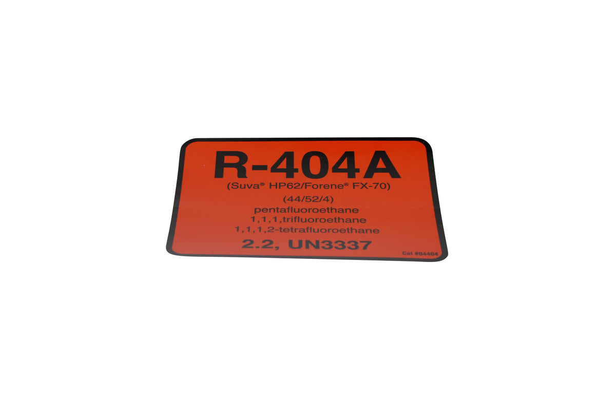 Diversitech 04404 Refrigerant ID Label, 3 in L, Vinyl, Acrylic Adhesive, Domestic