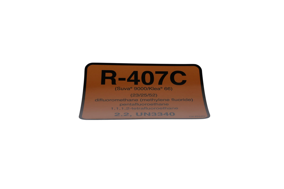 Diversitech 04407 Refrigerant ID Label, R-407C (SUVA 9000/KLEA 66) Legend, 3 in L x 4 in W, Domestic