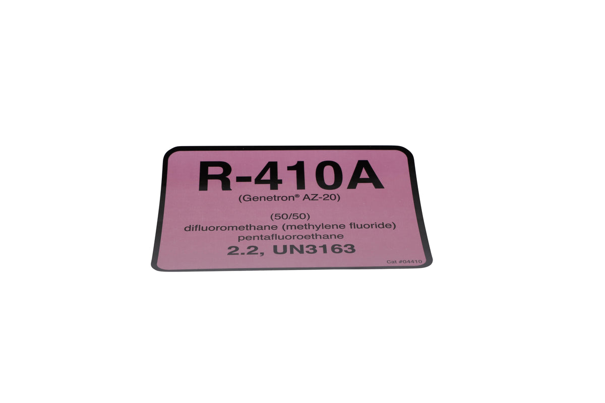 Diversitech 04410 Refrigerant ID Label, 3 in L, Vinyl, Acrylic Adhesive, Domestic