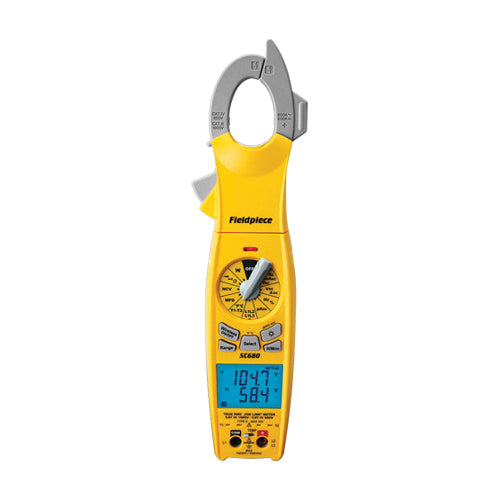 Fieldpiece Job Link  SC680 Swivel Clamp Meter, 1000 mV to 750 VAC, 1000 mV to 1000 VDC, 100 to 600 A AC, 1000 uA, 50 MOhm, 10 to 400 Hz, 1.2 in Jaw, Dual Backlit Display