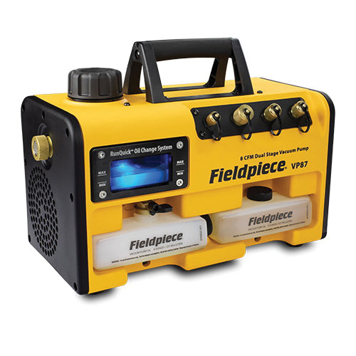 Fieldpiece VP87 Vacuum Pump, 8 cfm Displacement, 3/4 hp, 120 VAC, 6 AAC, 8 oz Oil, Import