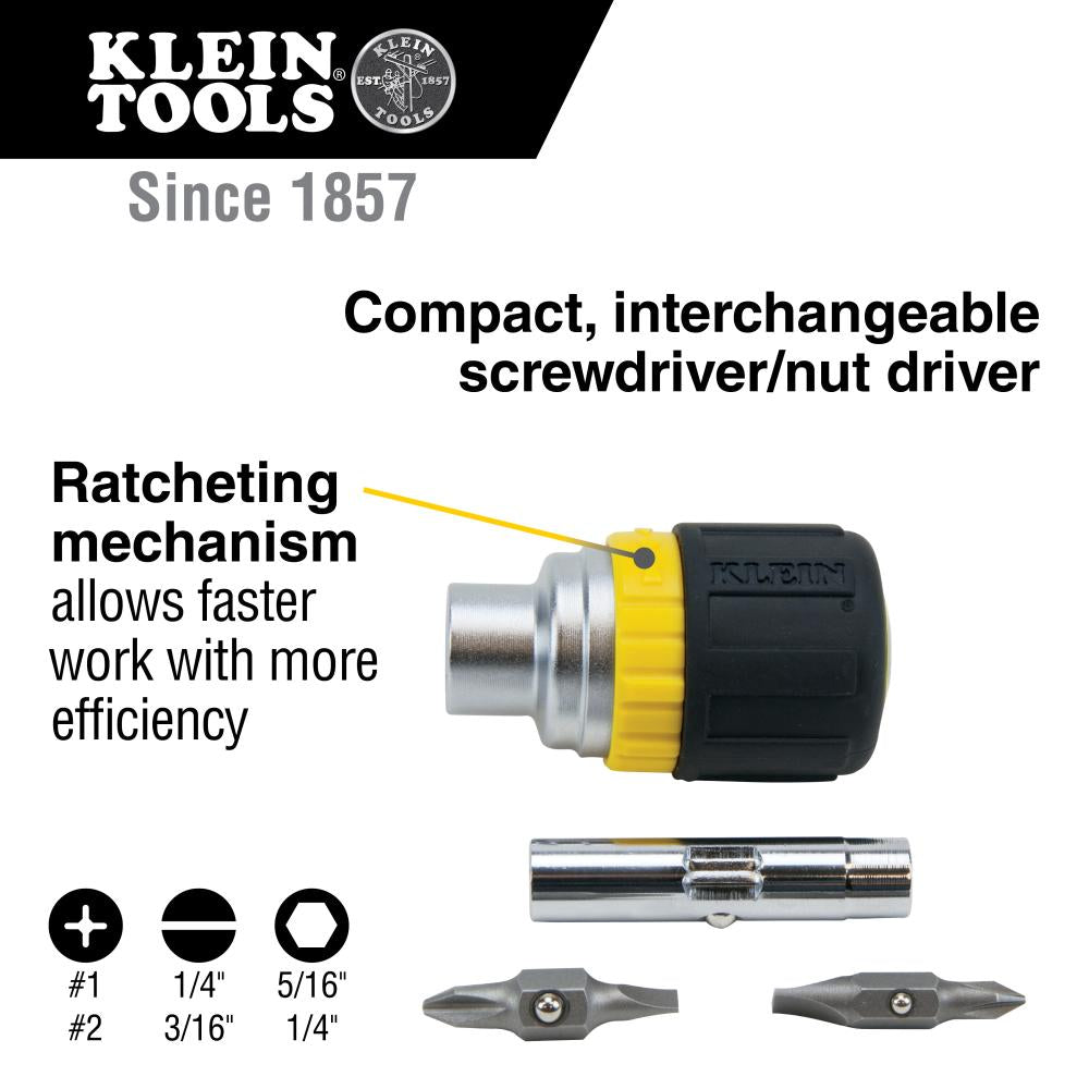 Klein 32593 SCREWDRIVER STUBBY 6IN1