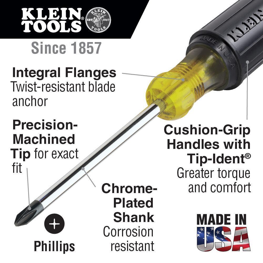 Klein 603-4 SCREWDRIVER 4" ROUND CUSHION GRIP