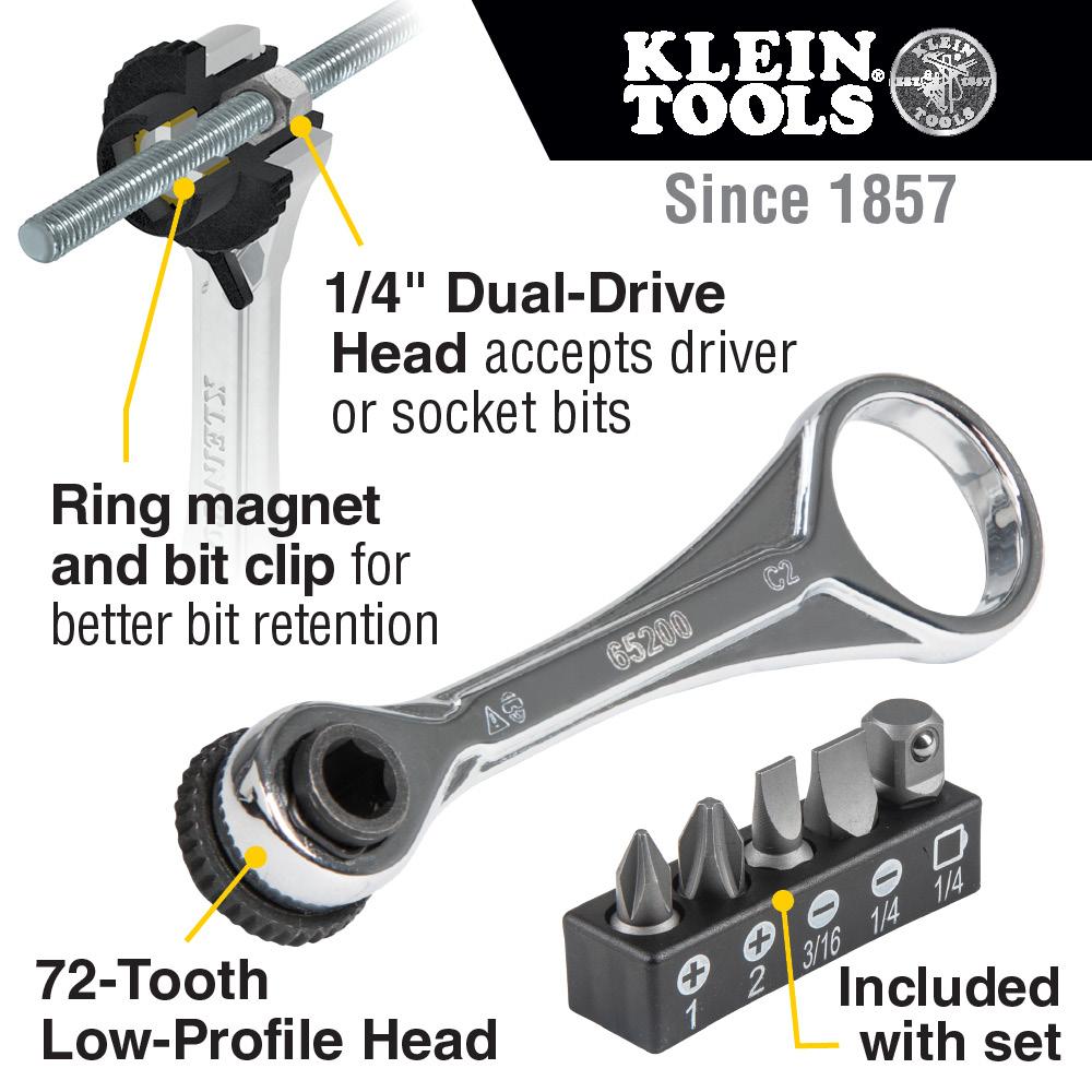 Klein 65200 SCREWDRIVER MINI RATCHE