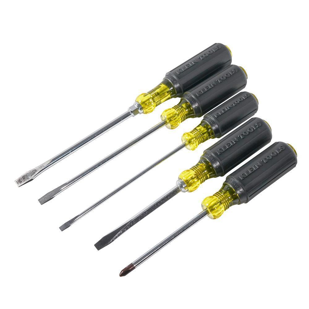 Klein 85075 SCREWDRIVER SET W/CU W/CUSHION GRIP 5PC