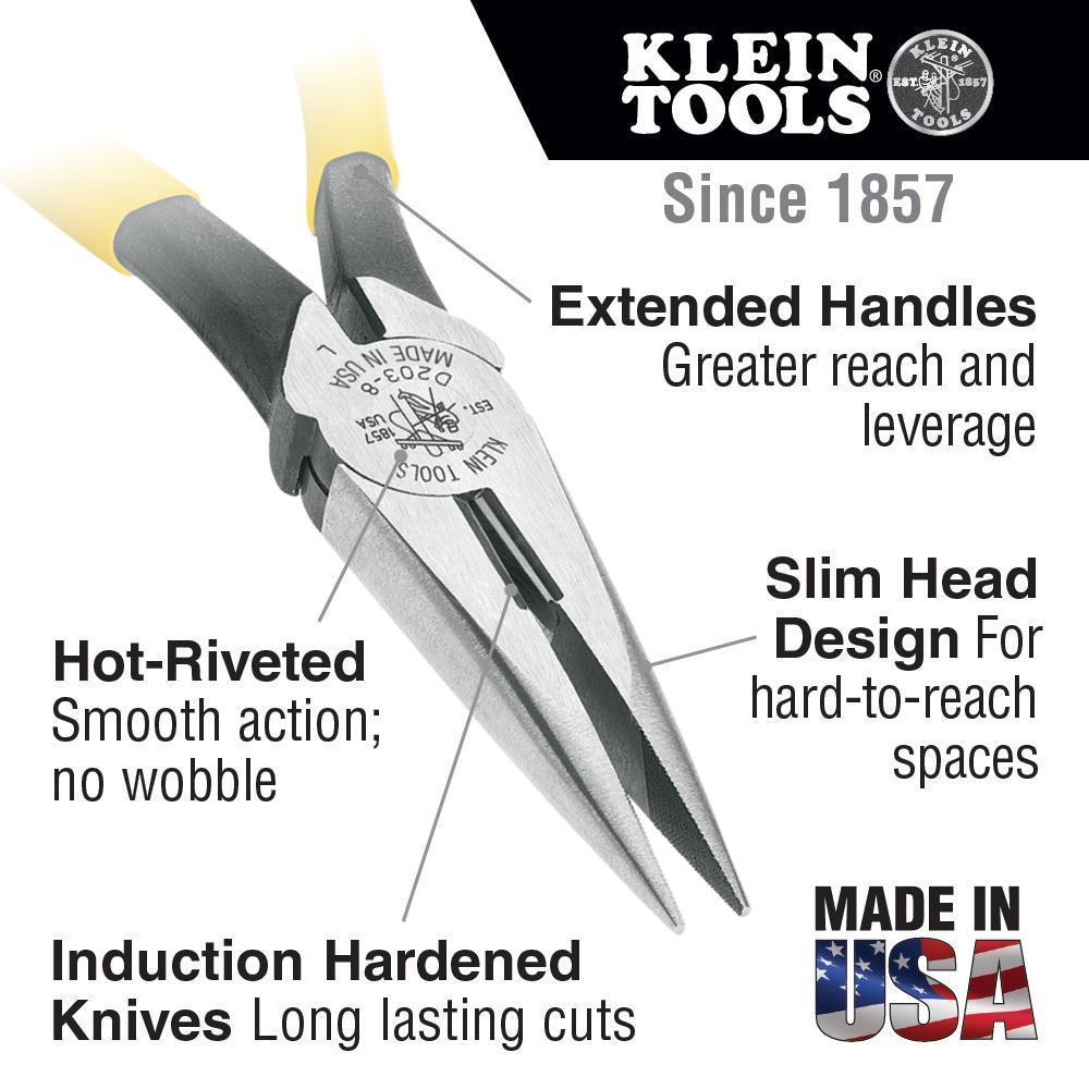 Klein D203-8 PLIER NEEDLE NOSE 8