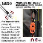 Klein 600-4 SCREWDRIVER 4^L SQUARE CUSHION GRIP, HEAVY DUTY