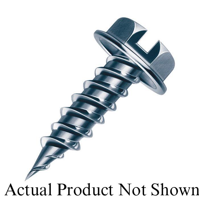 Malco  Zip-In  HW8X1ZT Self-Piercing Sheet Metal Screw, #8, Hex Washer Head, Slotted Drive, Zinc Plated
