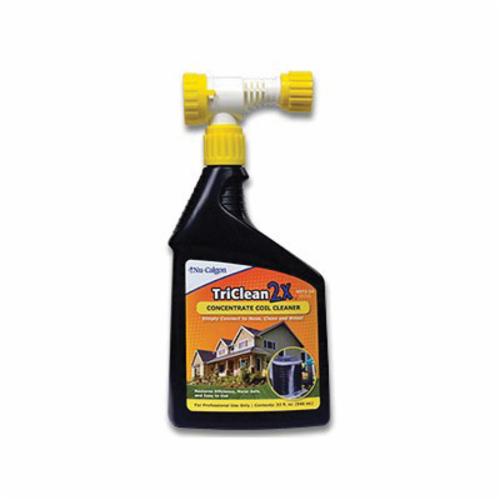 Nu-Calgon TriClean 2x 4372-24 Coil Cleaner With Hose Connector, 1 qt Spray Bottle, Clear Orange, Pine/Licorice