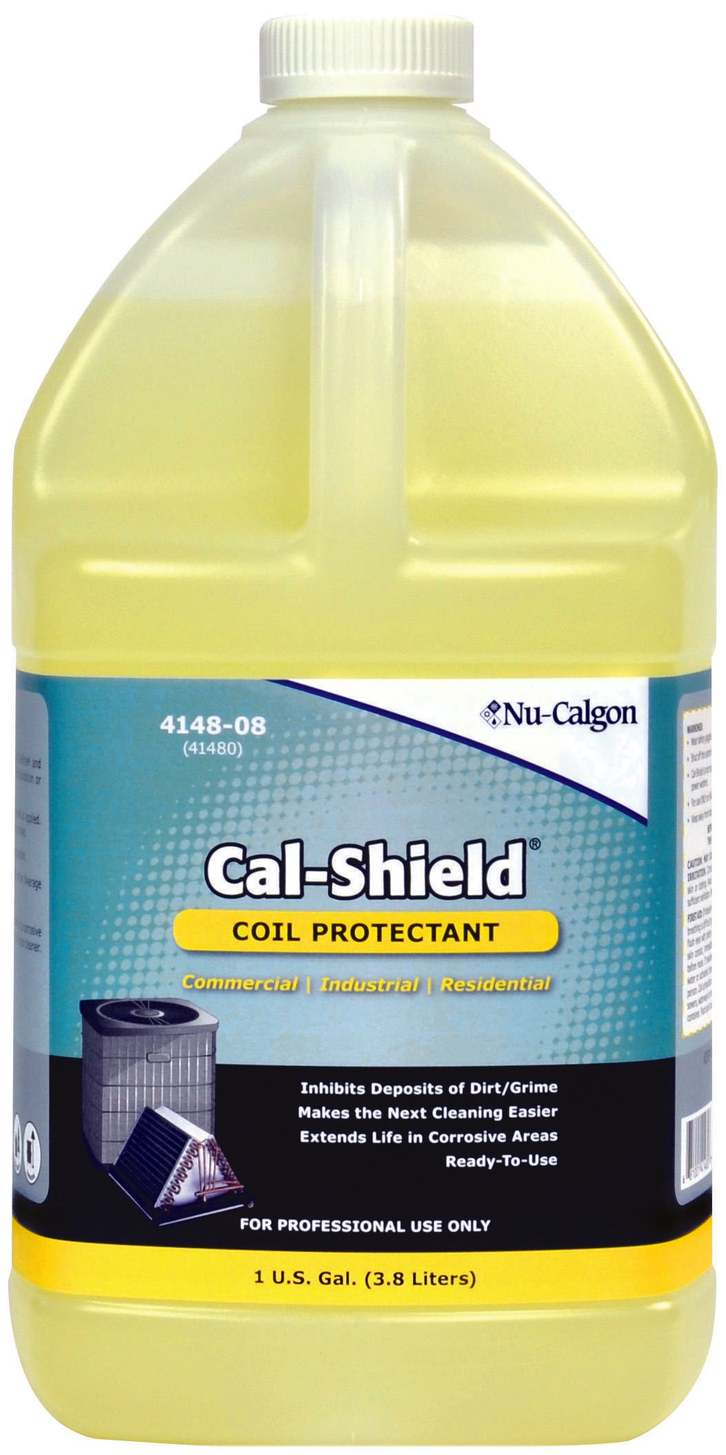 Nu-Calgon 4148-08 Cal-Shield Protectant Cleaner, 1 gal Container Bottle Container, Liquid Form, White