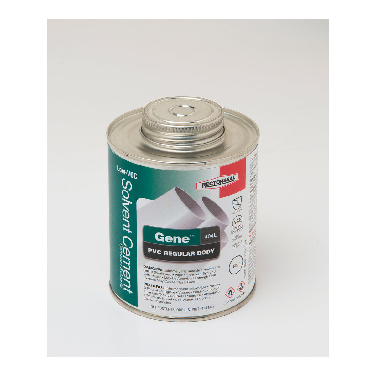 RectorSeal  Gene  404L 55904 Low VOC Regular Body Solvent Cement, 1 pt Container, Clear