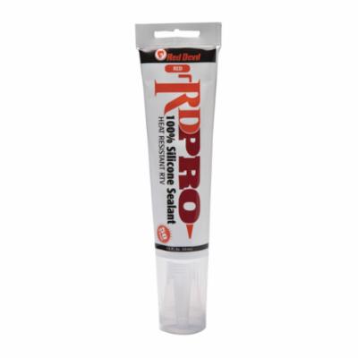 Red Devil  RD PRO  08290I Heat-Resistant Industrial Grade RTV Silicone Sealant, 2.8 oz Squeeze Tube, Paste, Red, 1.04