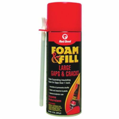 Red Devil  0909 Foam & Fill  Expanding Polyurethane Sealant With Nozzle, 12 fl-oz Aerosol Can, Aerosol Can Form, Yellow to Straw, 1.3