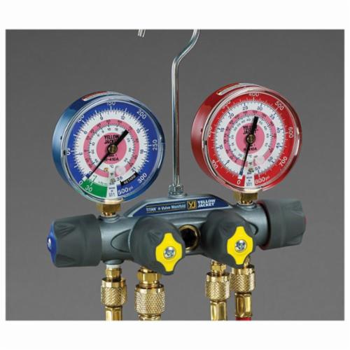Yellow Jacket 49967 MANIFOLD & HOSES 4V ALUM BODY R22 R404 R410 RITCHIE