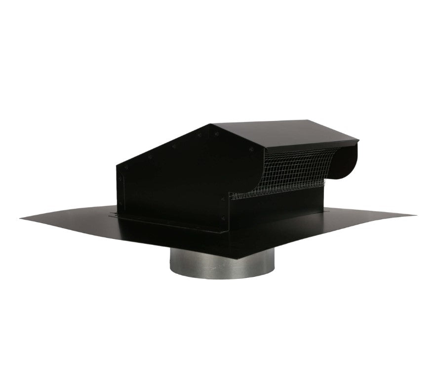 FAMCO BK6XBK ROOF VENT 6^ BLACK W/ SCREEN & DAMPER & BOTTOM EXTENSION